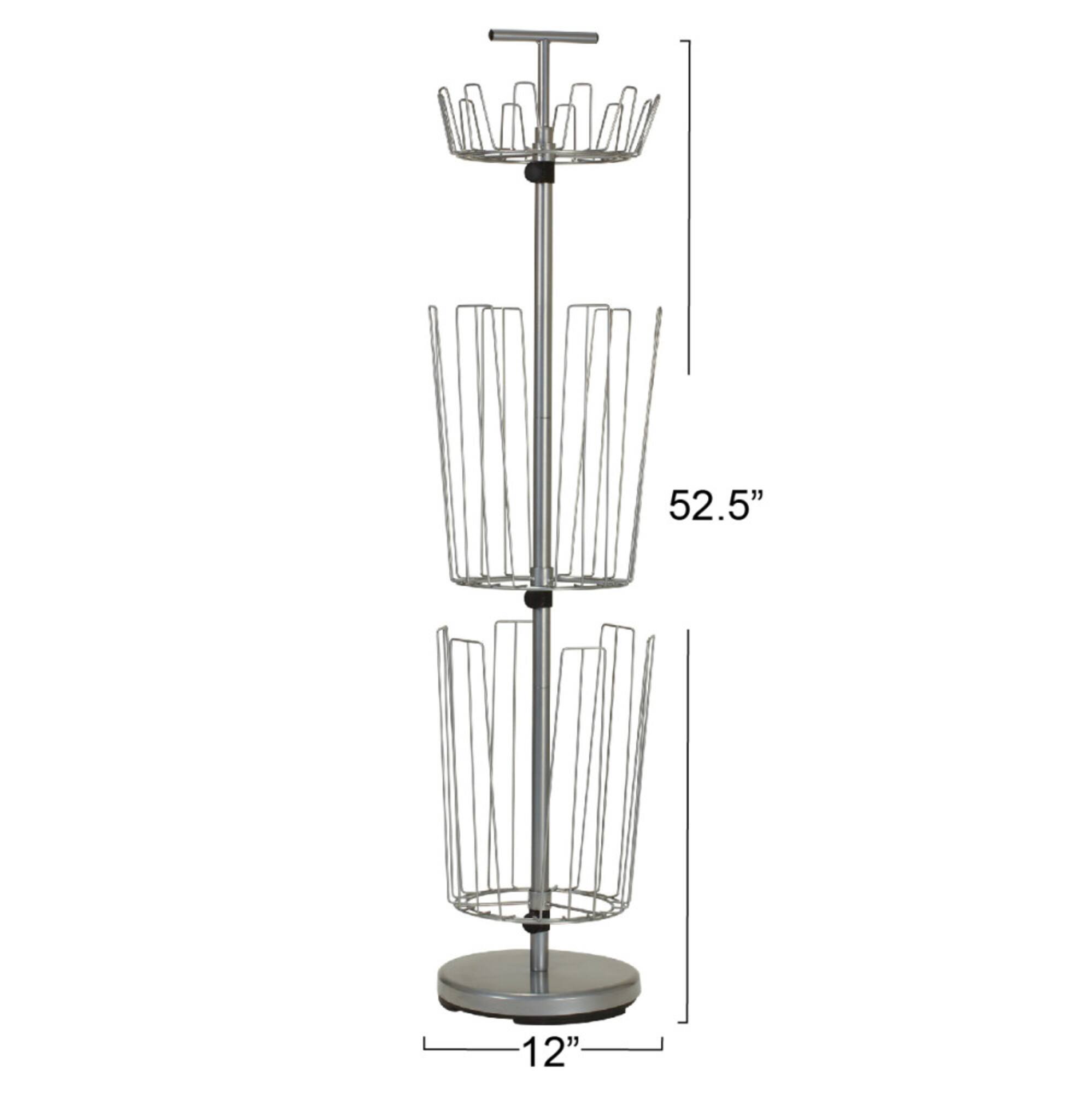 Household Essentials 3-Tier Adjustable Revolving Shoe Rack